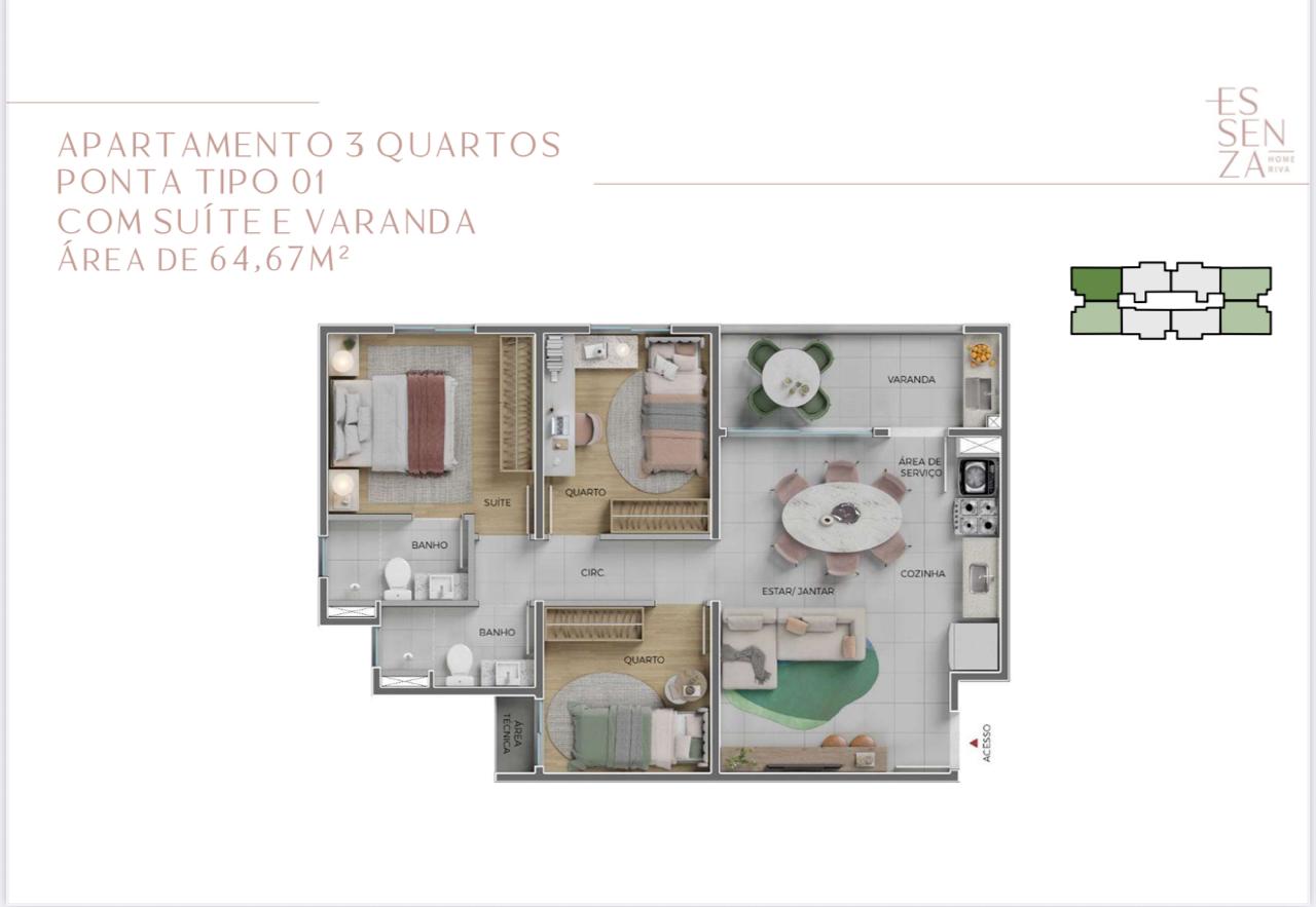 Apartamento, 3 quartos, 55 m² - Foto 12