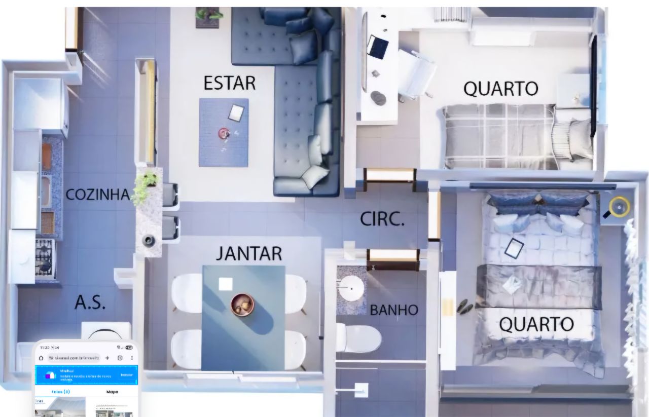 Apartamento, 2 quartos, 45 m² - Foto 2