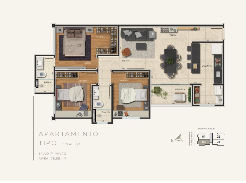 Apartamento à venda com 3 quartos, 78m² - Foto 5