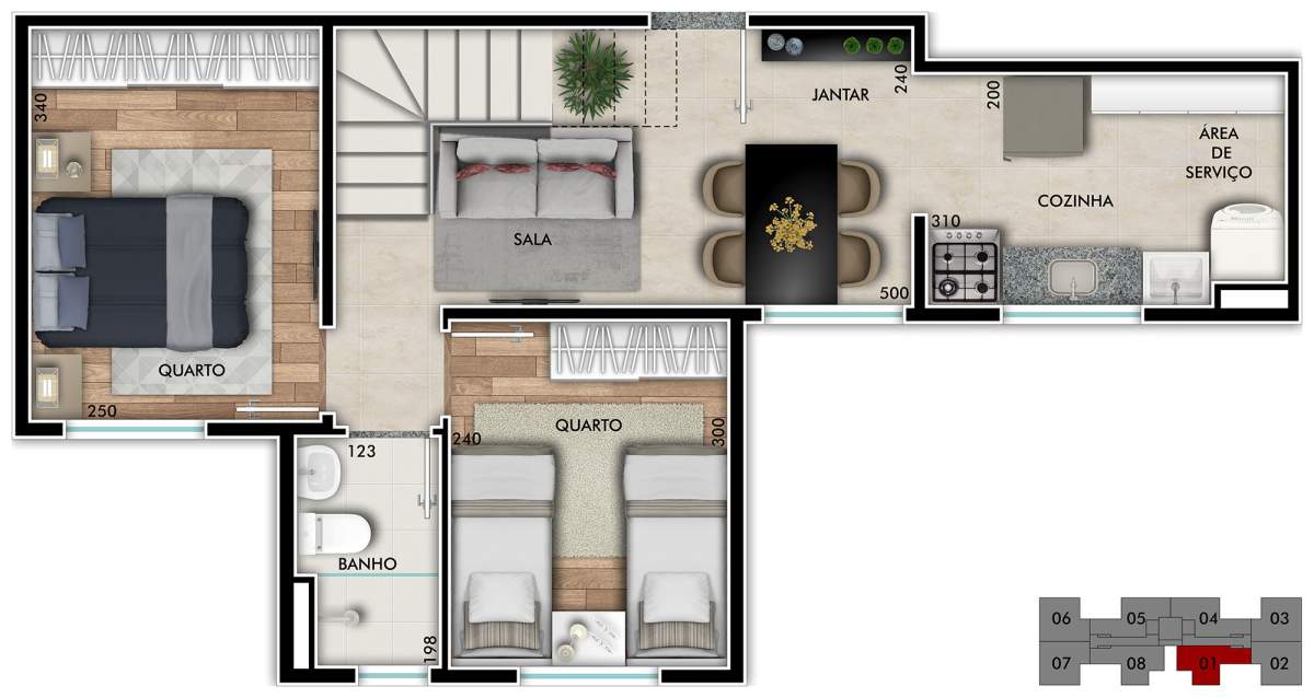 Apartamento à venda com 2 quartos, 43m² - Foto 8