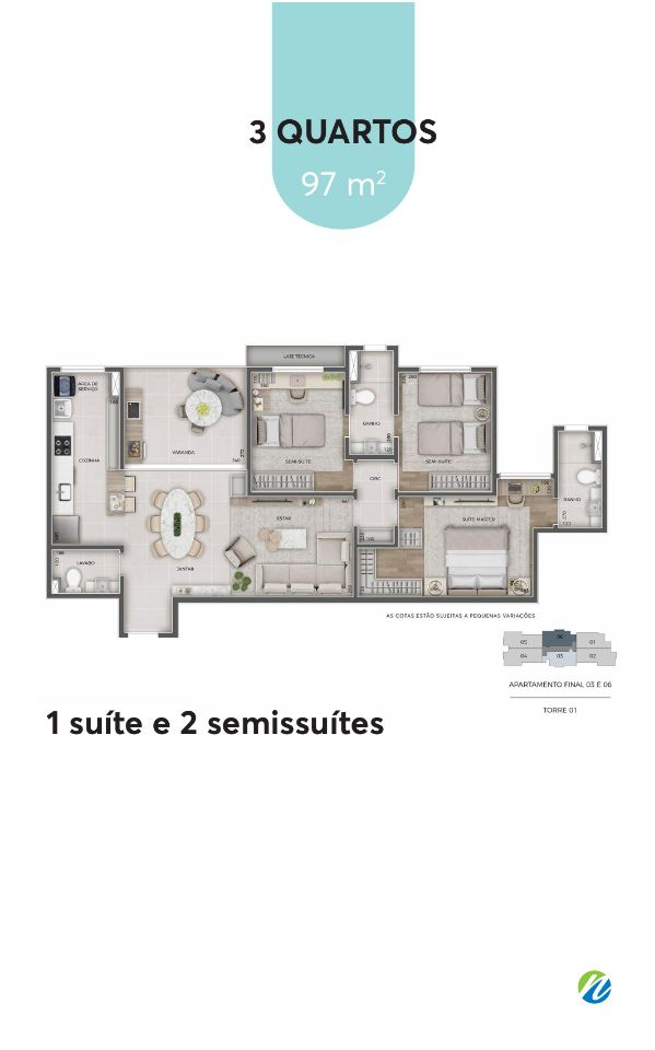 Apartamento à venda com 3 quartos, 97m² - Foto 19