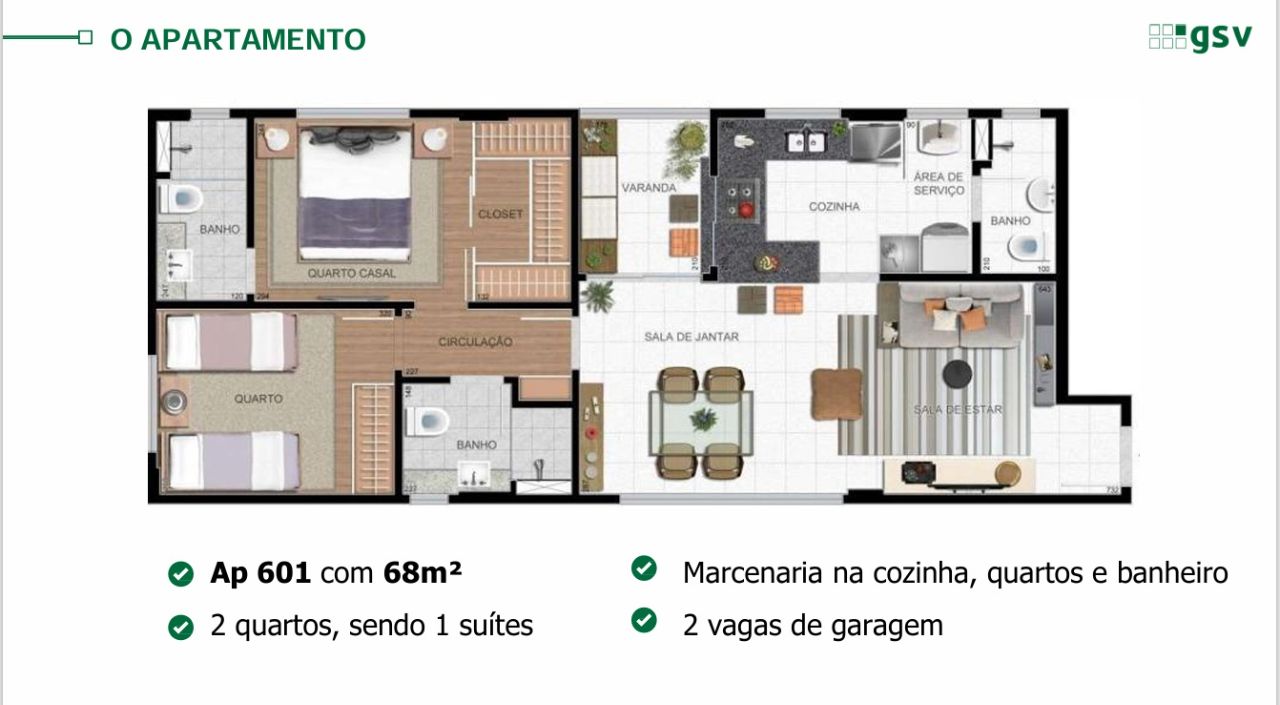 Apartamento à venda com 2 quartos, 68m² - Foto 6