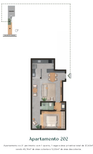 Apartamento à venda com 1 quarto, 58m² - Foto 3