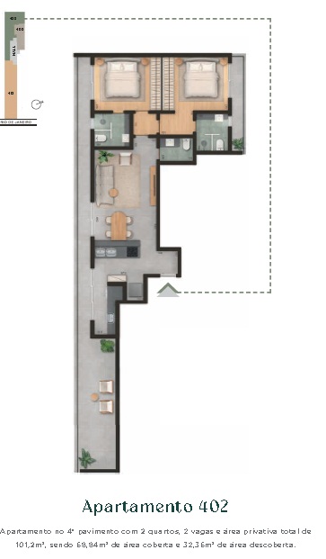 Apartamento à venda com 2 quartos, 101m² - Foto 3